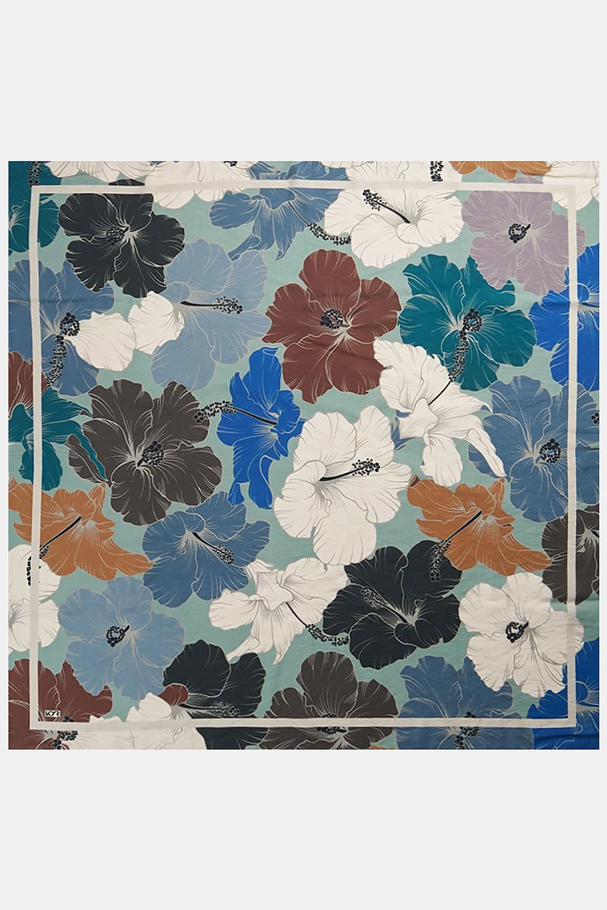 Floral Print Viscose Scarf Mint