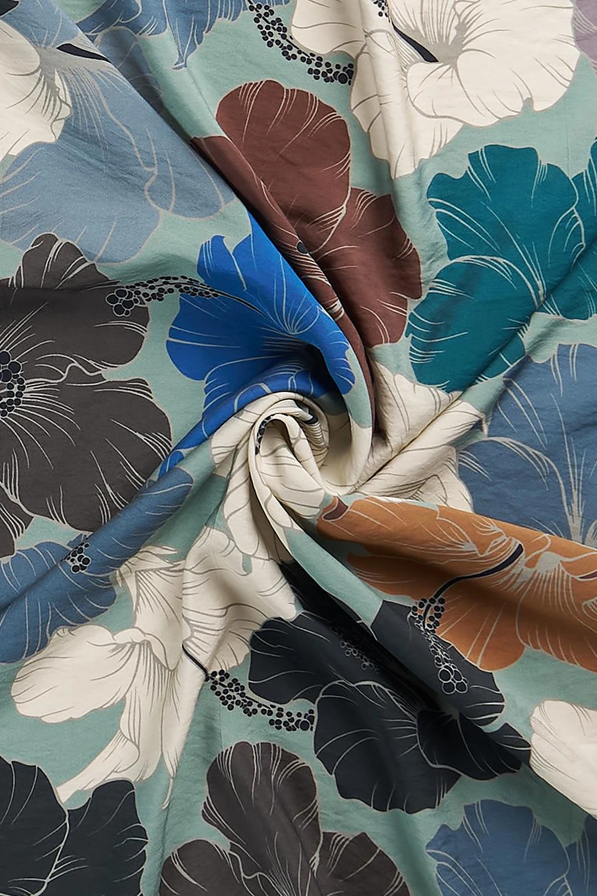 Floral Print Viscose Scarf Mint