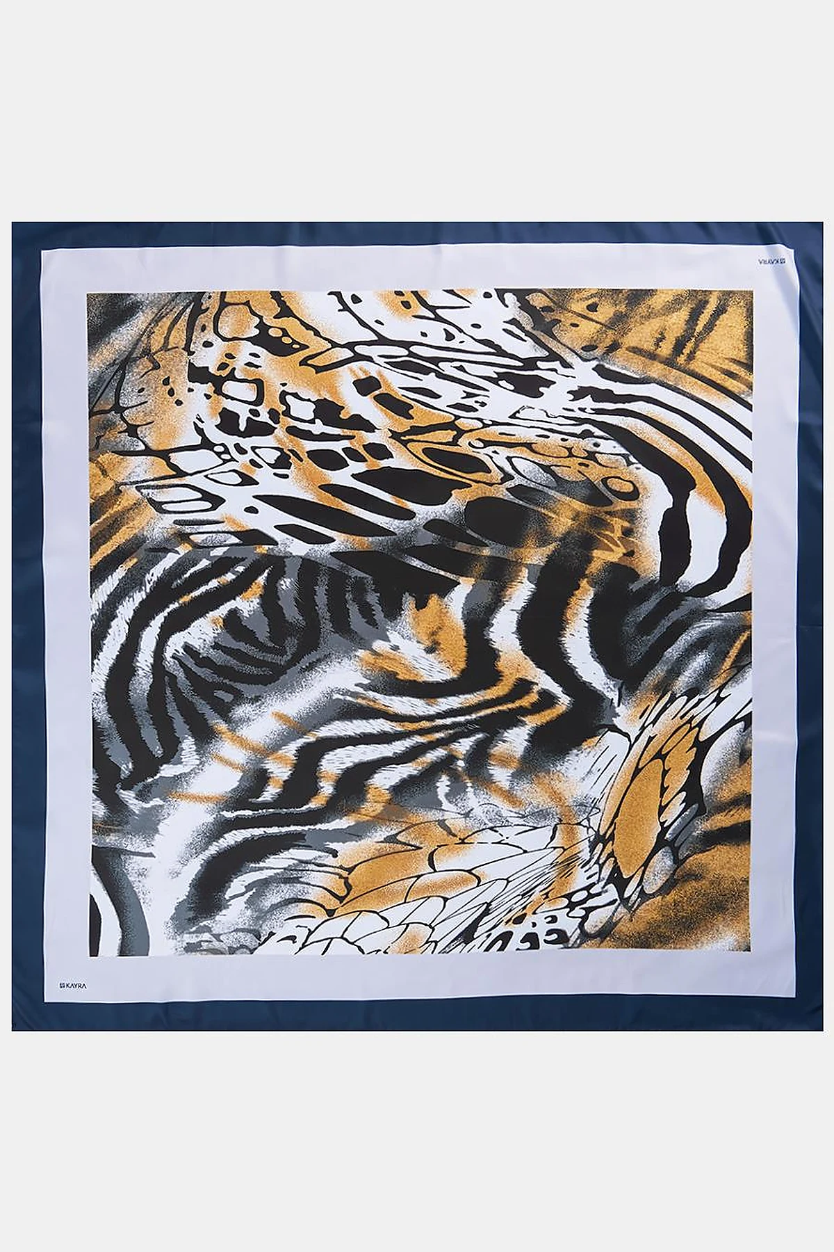 Leopard Print Scarf Navy-Gray