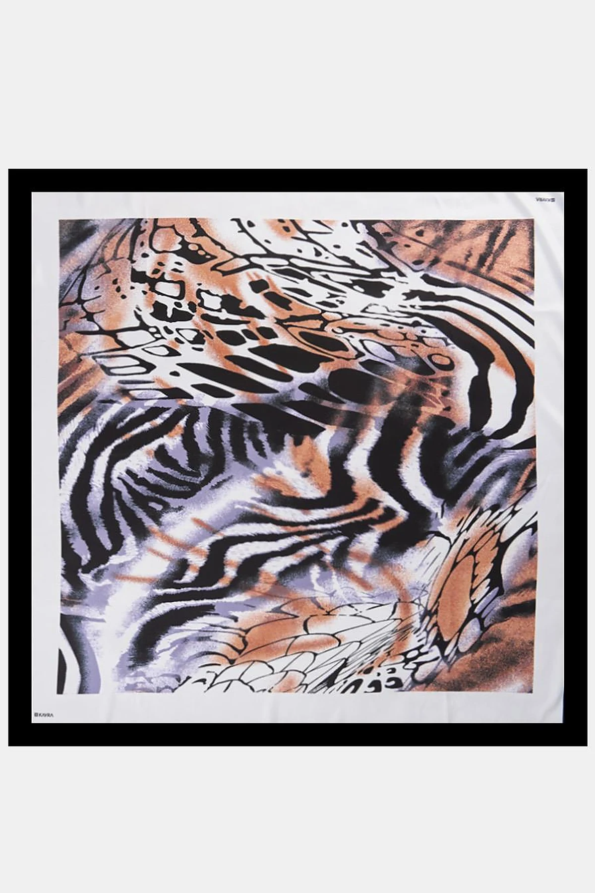 Leopard Print Scarf Black-Beige