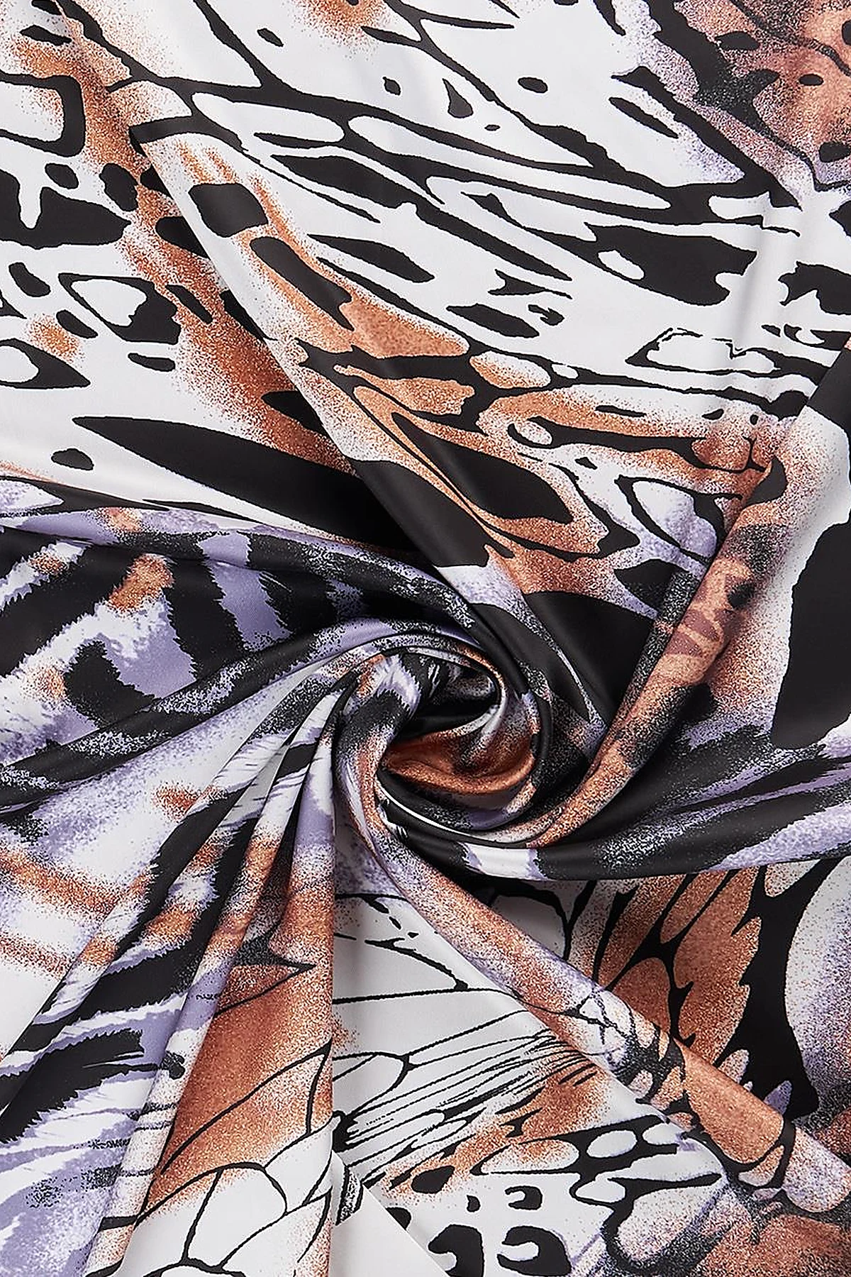 Leopard Print Scarf Black-Beige