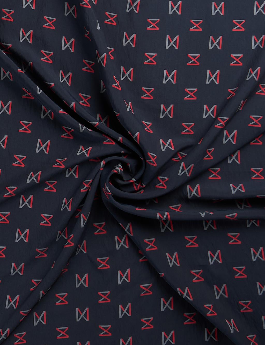 Patterned Viscose Scarf Black-Red