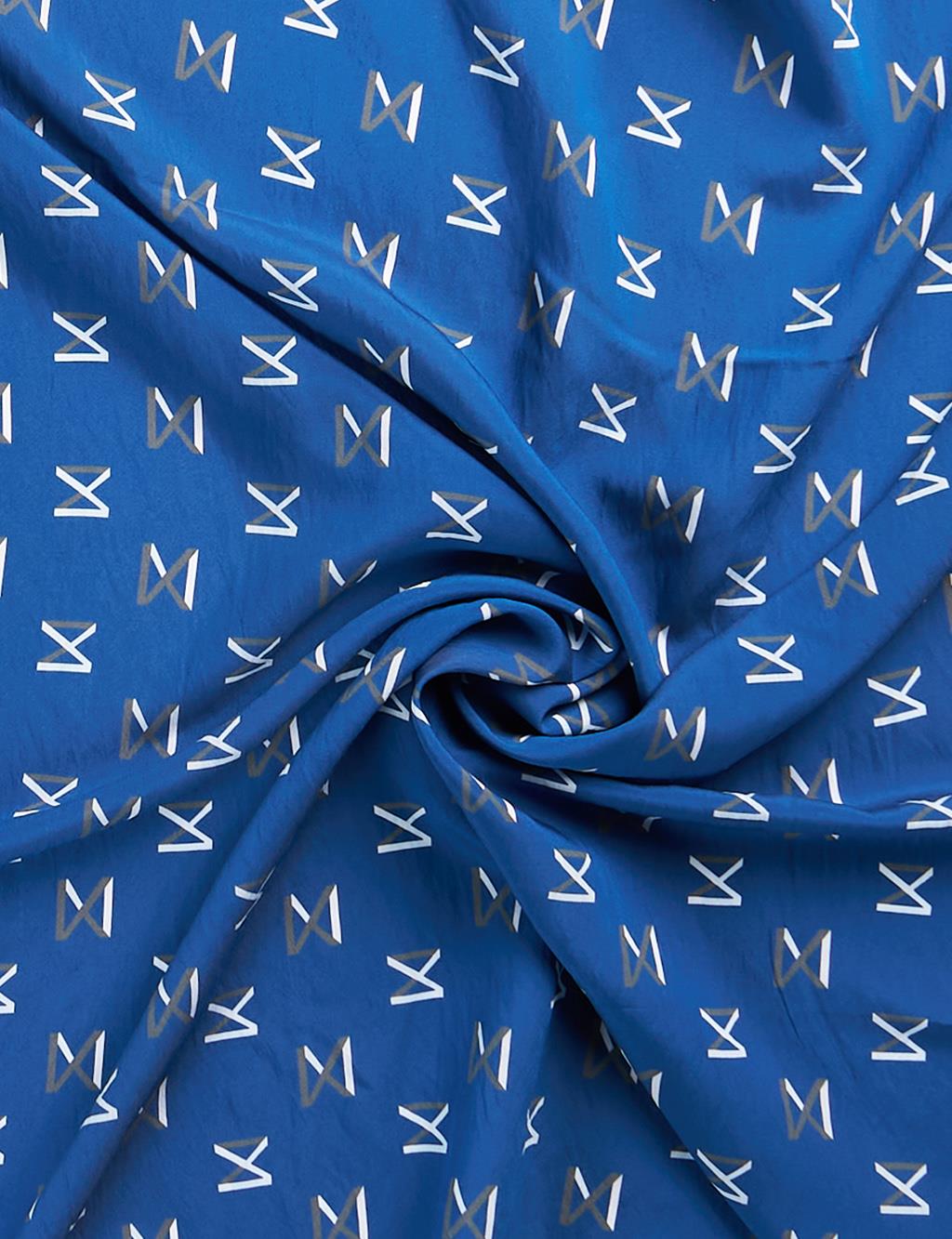 Patterned Viscose Scarf Indigo