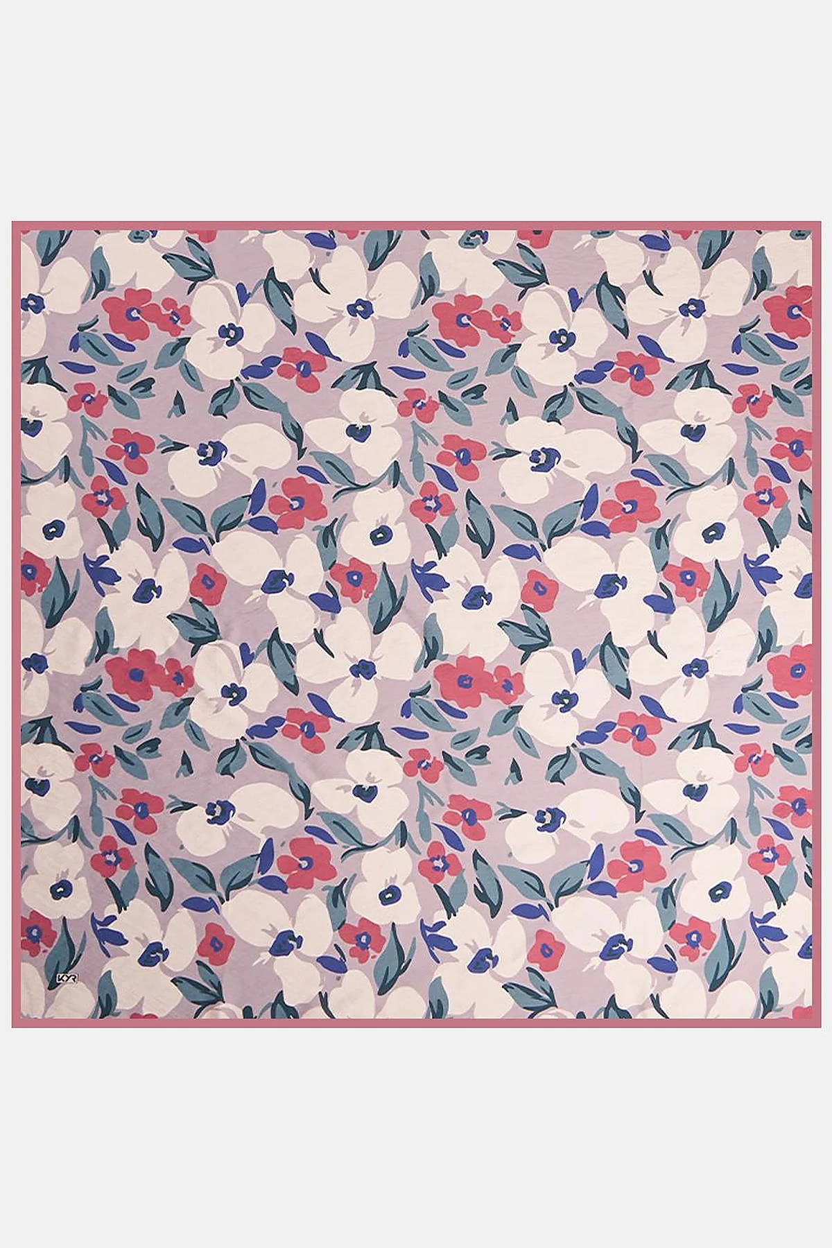 Floral Printed Viscose Scarf Powder Pink