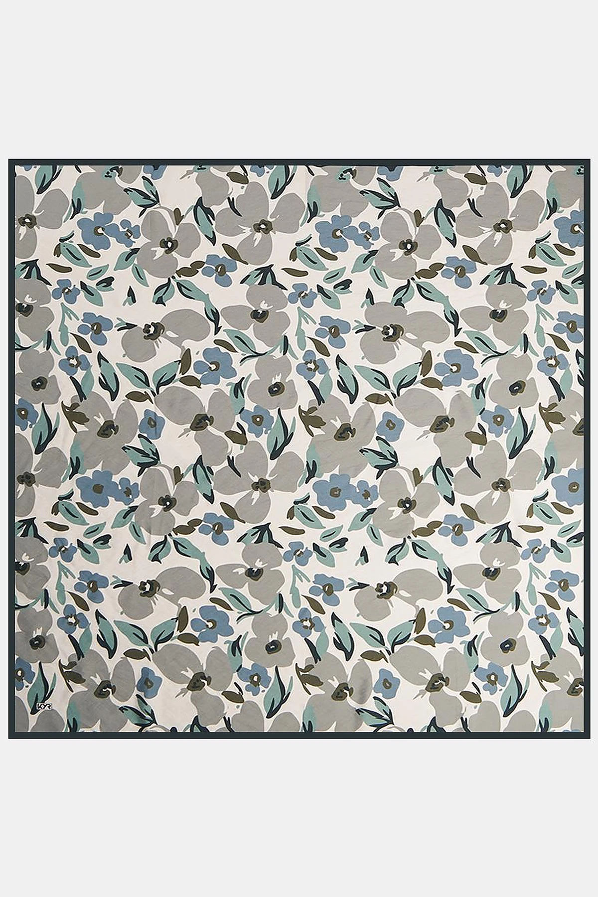 Floral Printed Viscose Scarf Stone