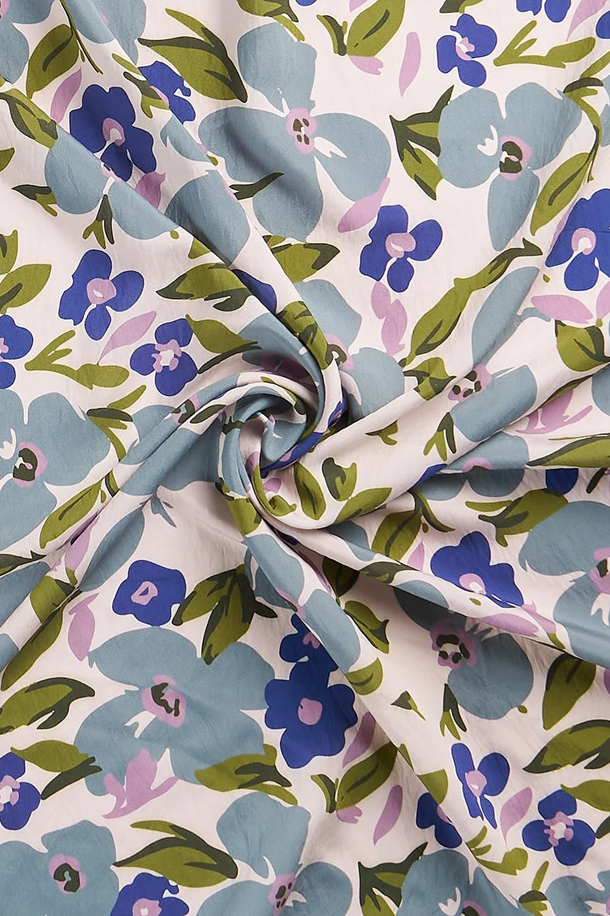 Floral Printed Viscose Scarf Navy