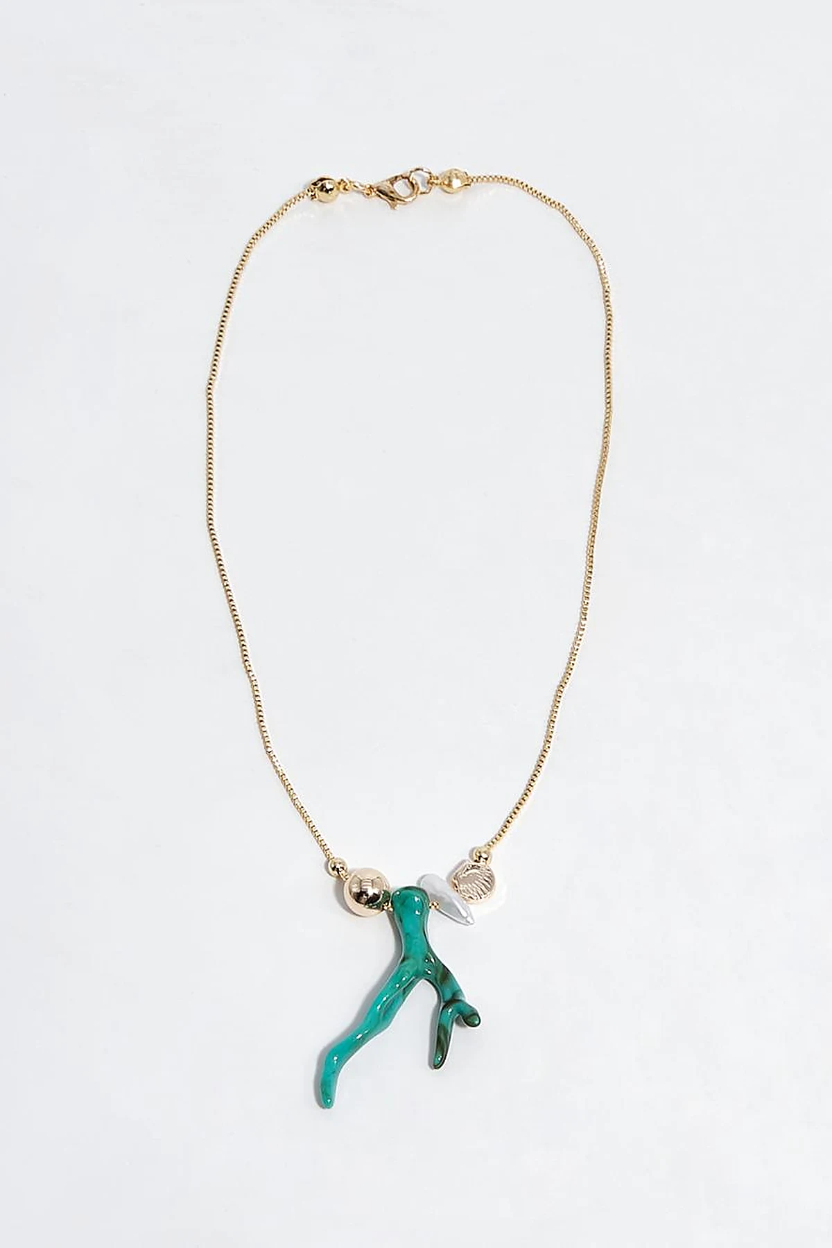 Coral-Tipped Necklace Turquoise