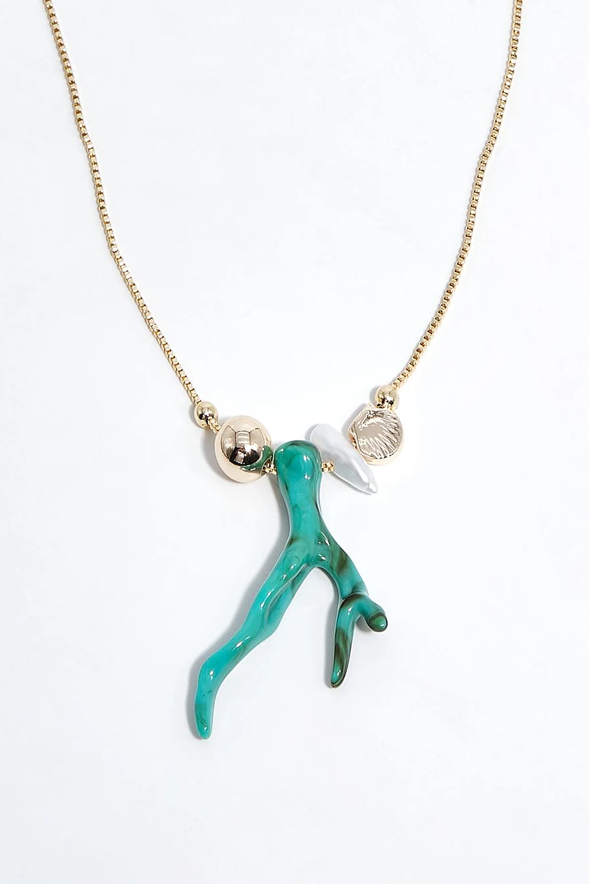 Coral-Tipped Necklace Turquoise