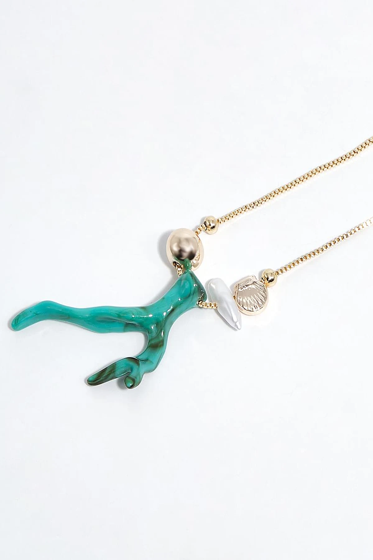 Coral-Tipped Necklace Turquoise