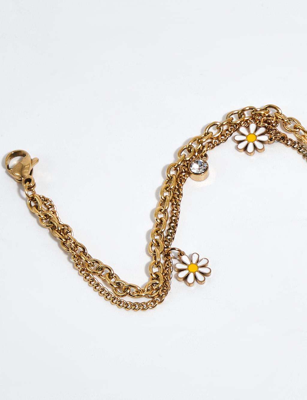 Papatya Detaylı Halhal Gold 