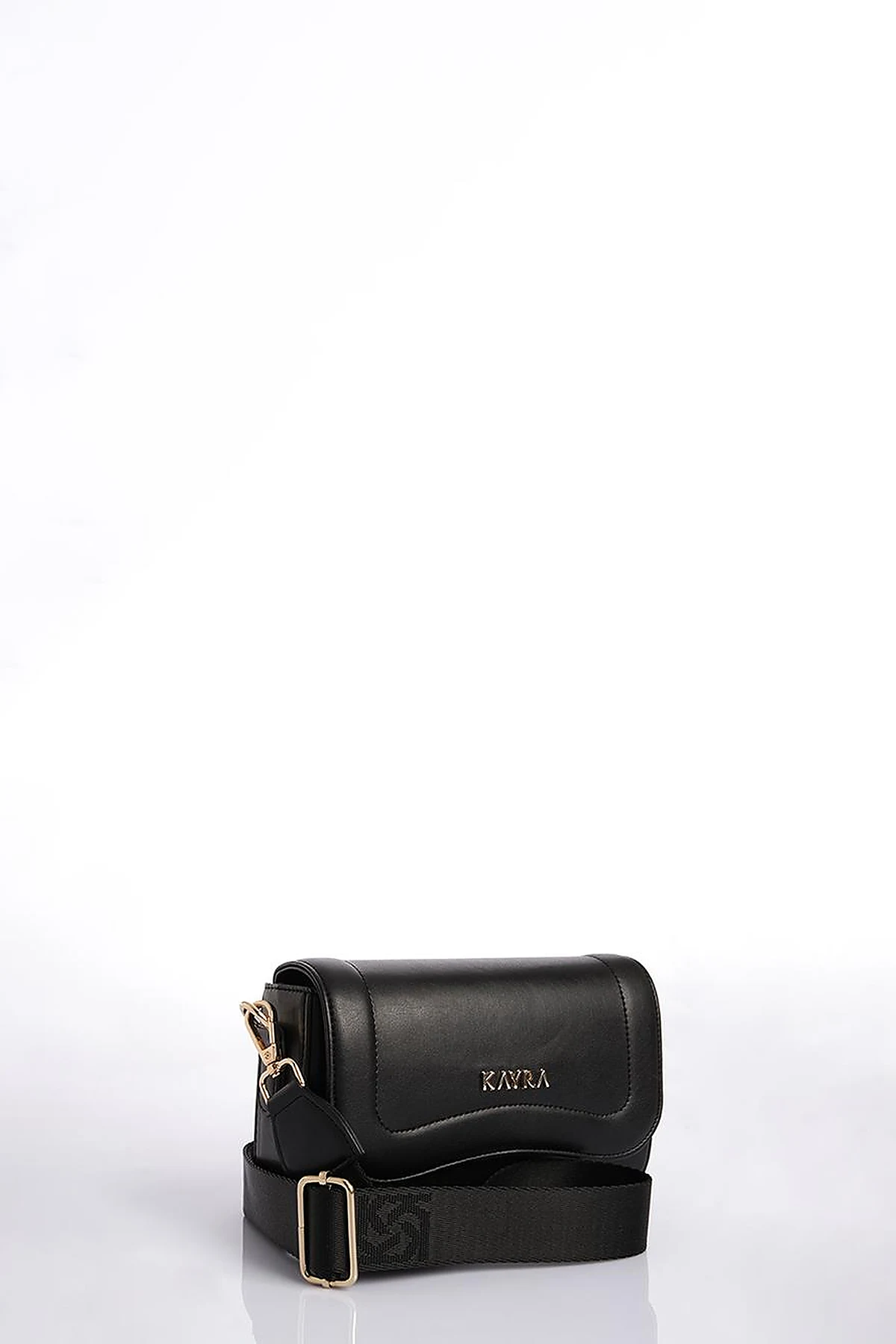 Lidded Mini Baguette Bag Black