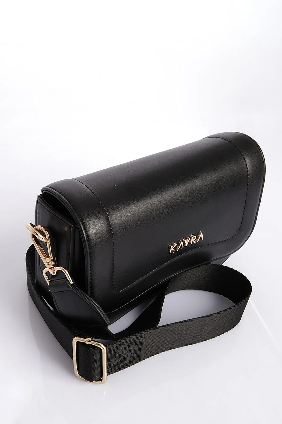 Lidded Mini Baguette Bag Black