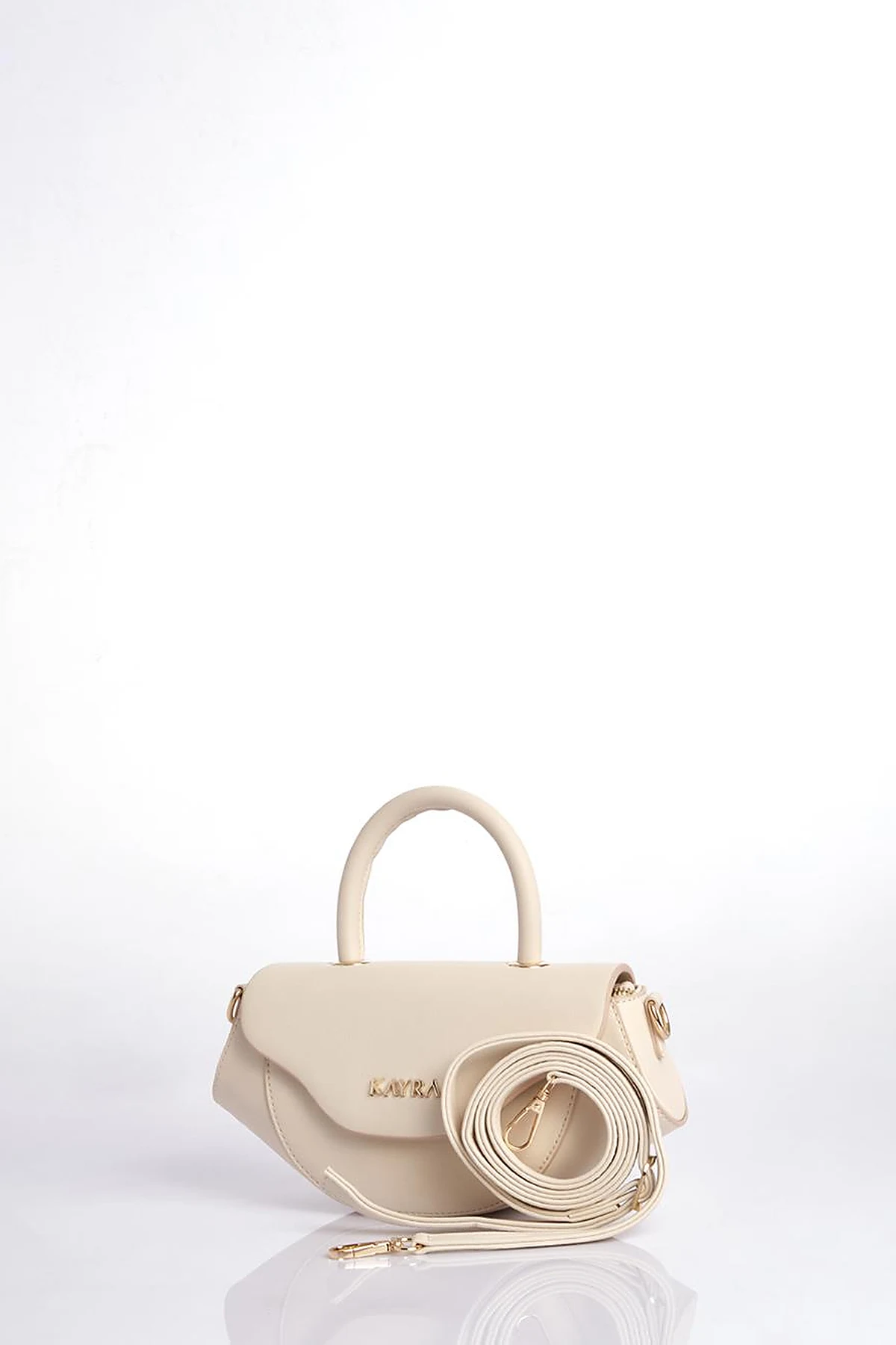 Oval Bag with Handles Cream