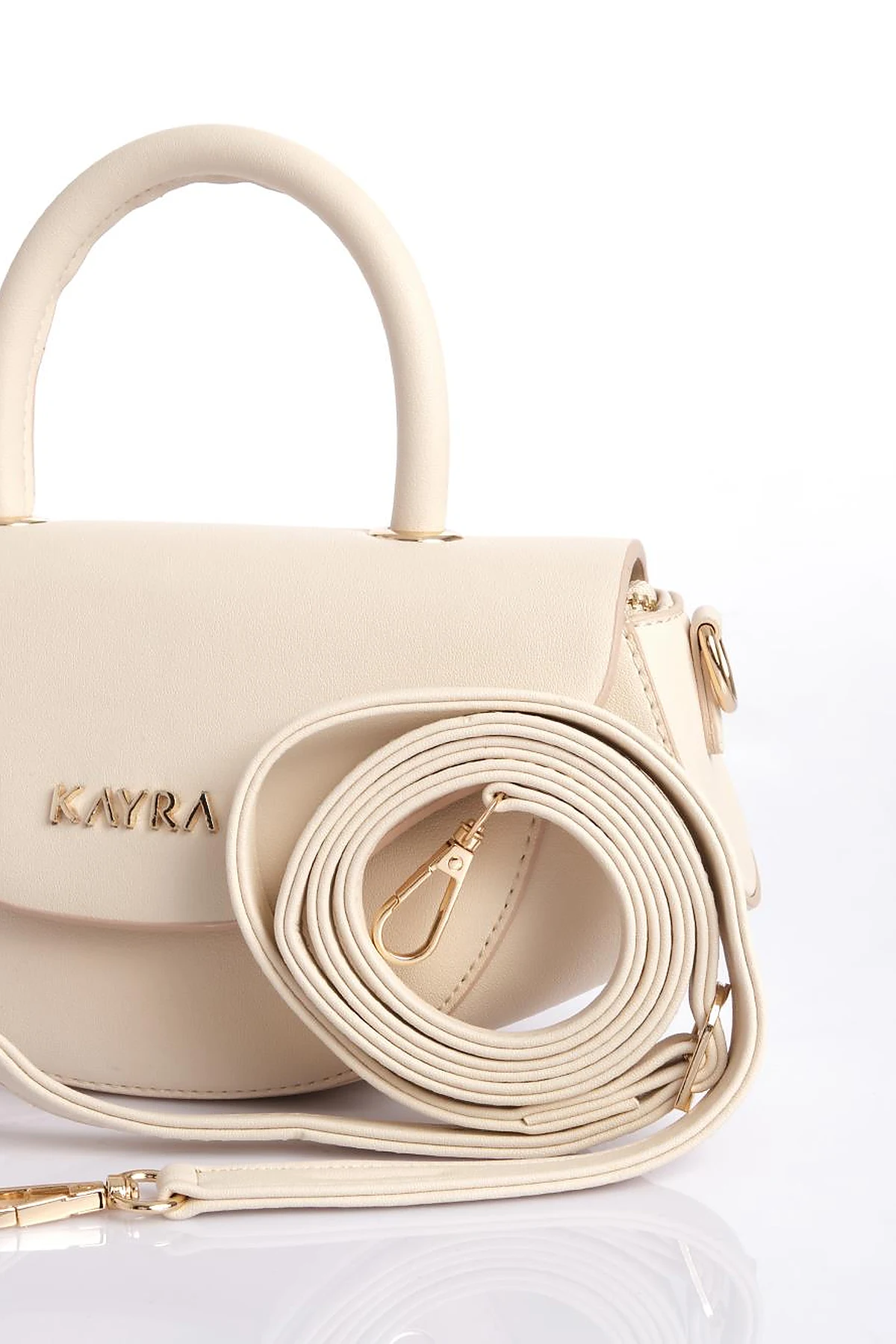 Oval Bag with Handles Cream