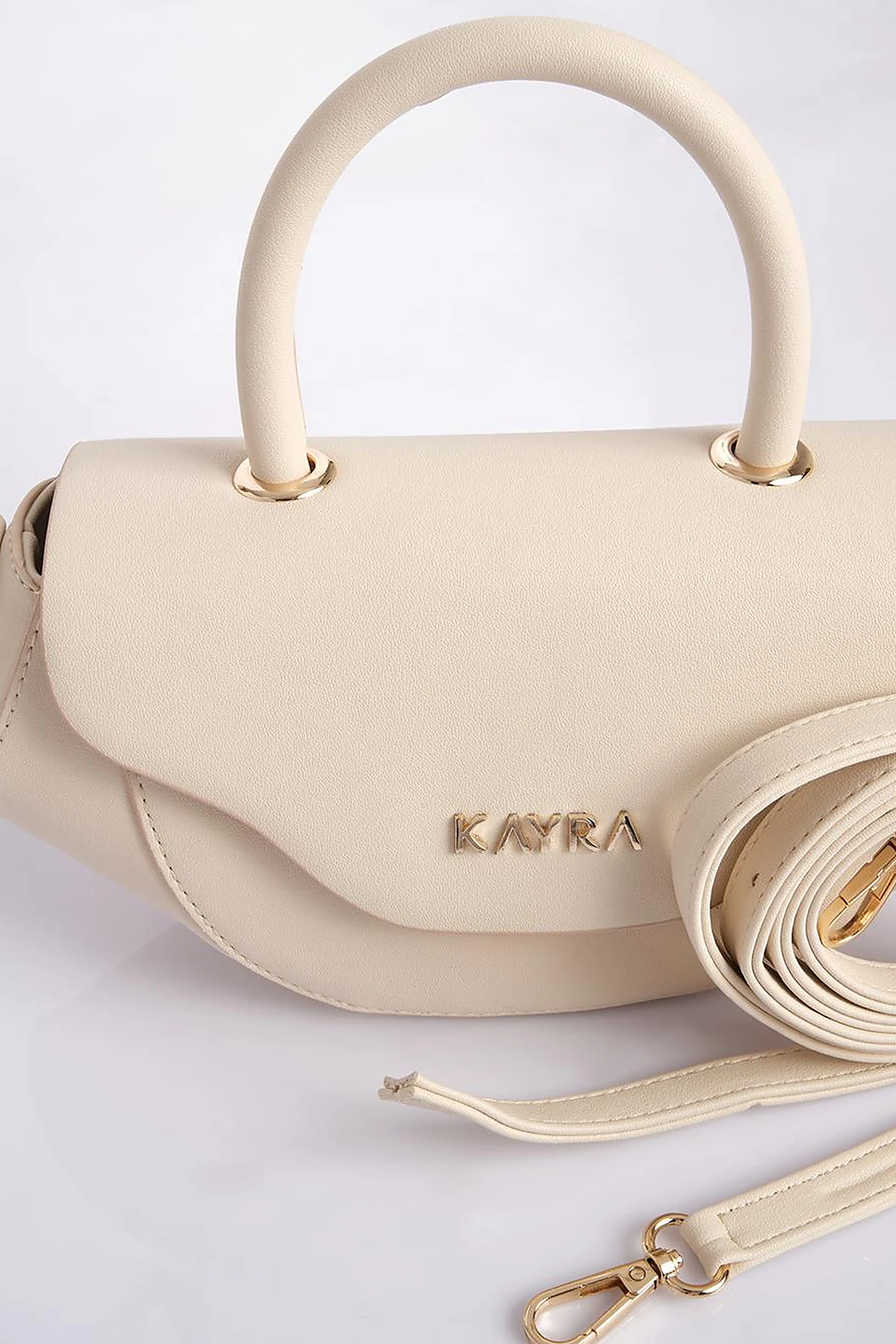 Oval Bag with Handles Cream
