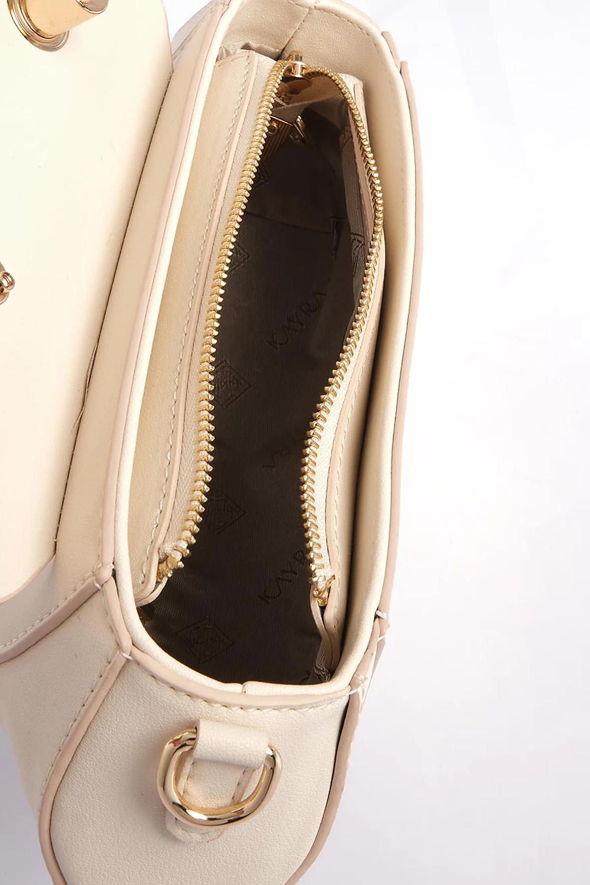 Oval Bag with Handles Cream