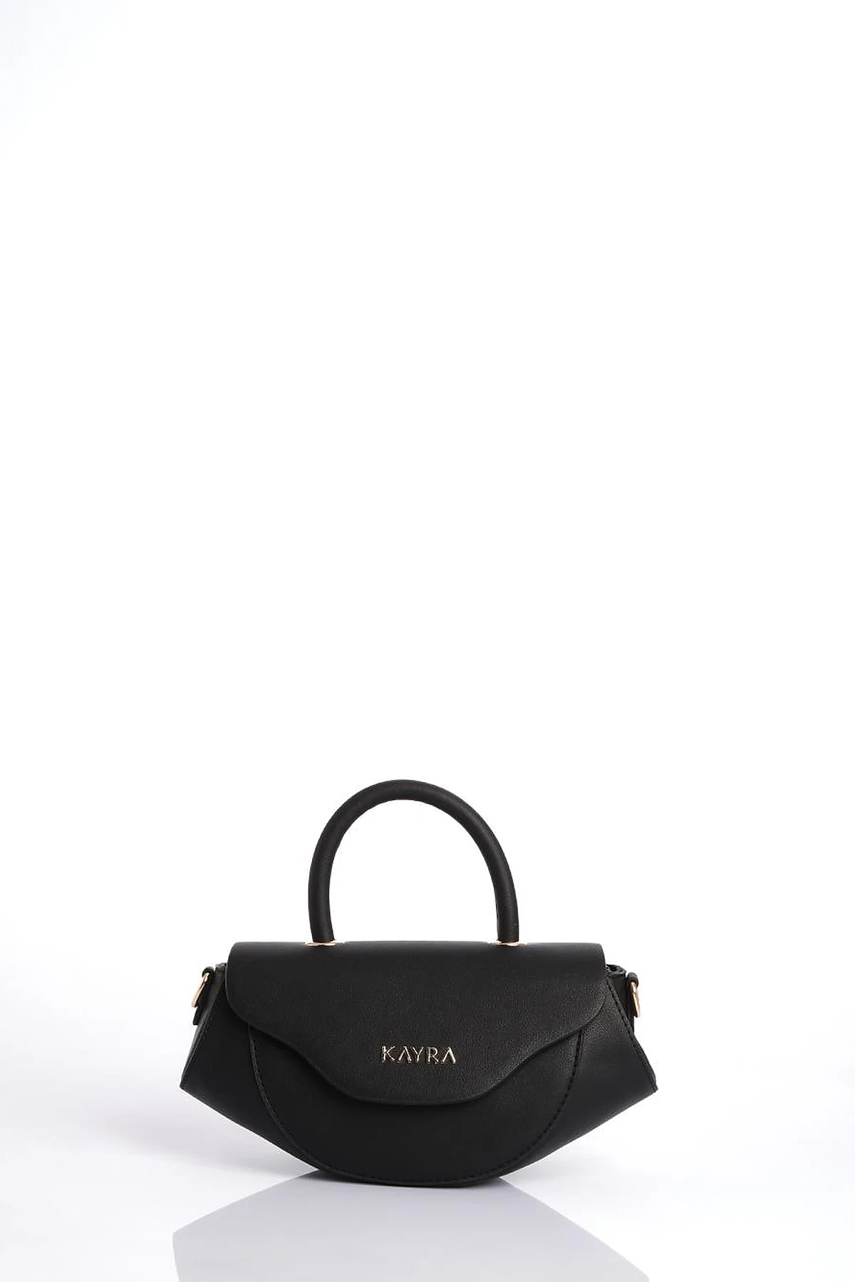 Oval Bag with Handles Black