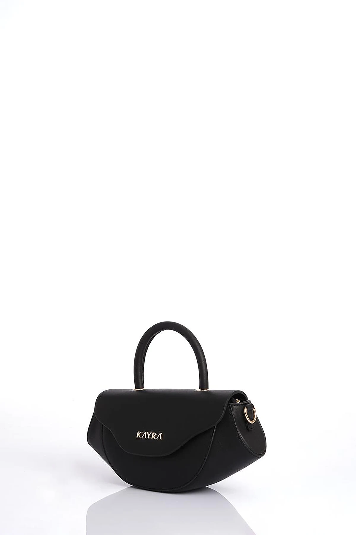 Oval Bag with Handles Black