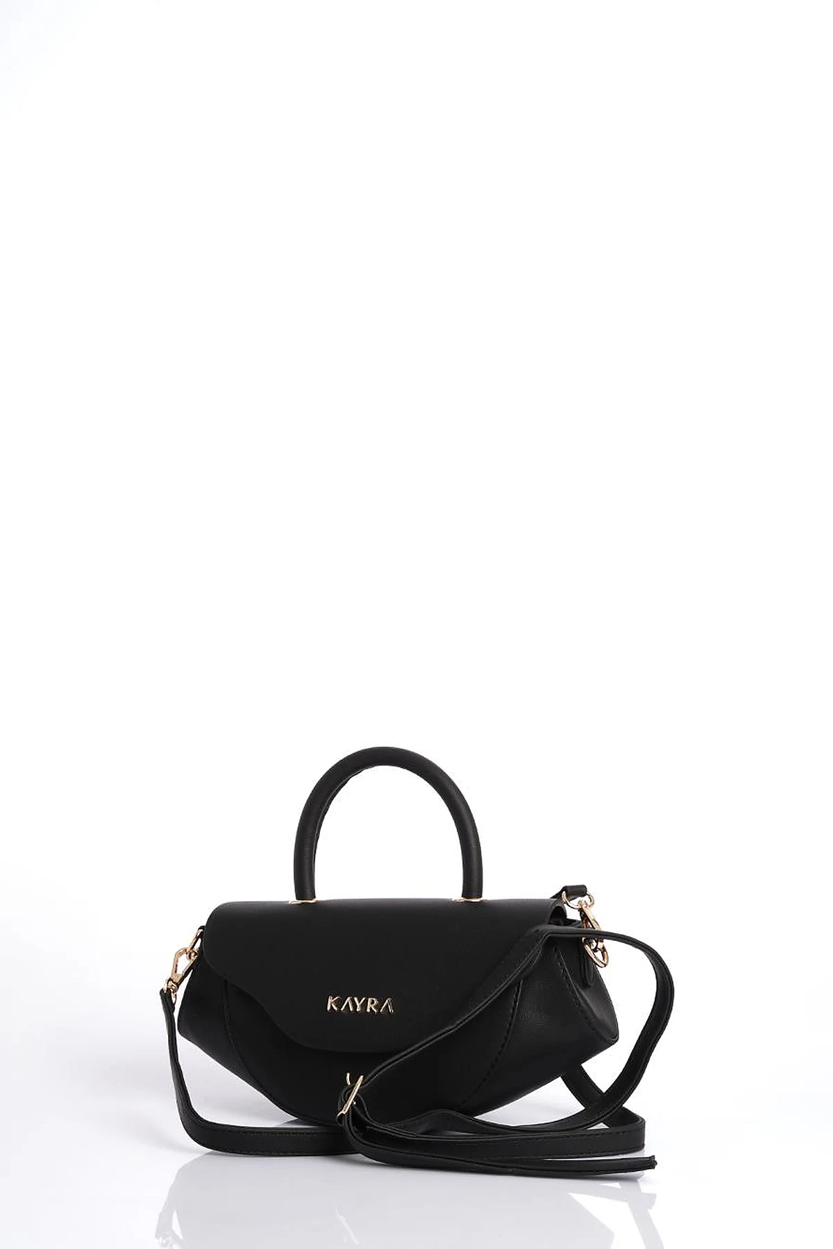 Oval Bag with Handles Black
