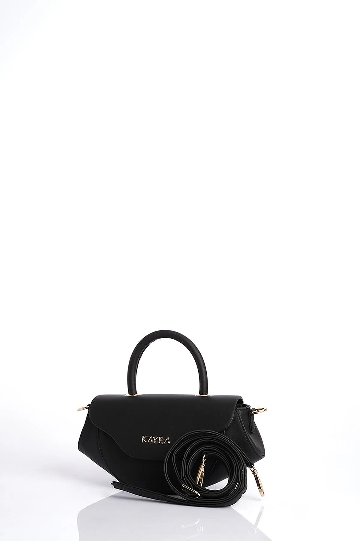 Oval Bag with Handles Black