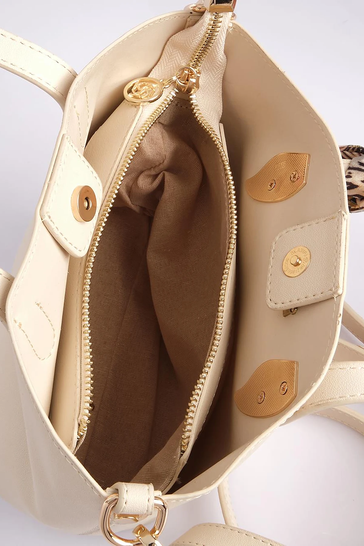 Footbag Detailed Tote Bag Cream