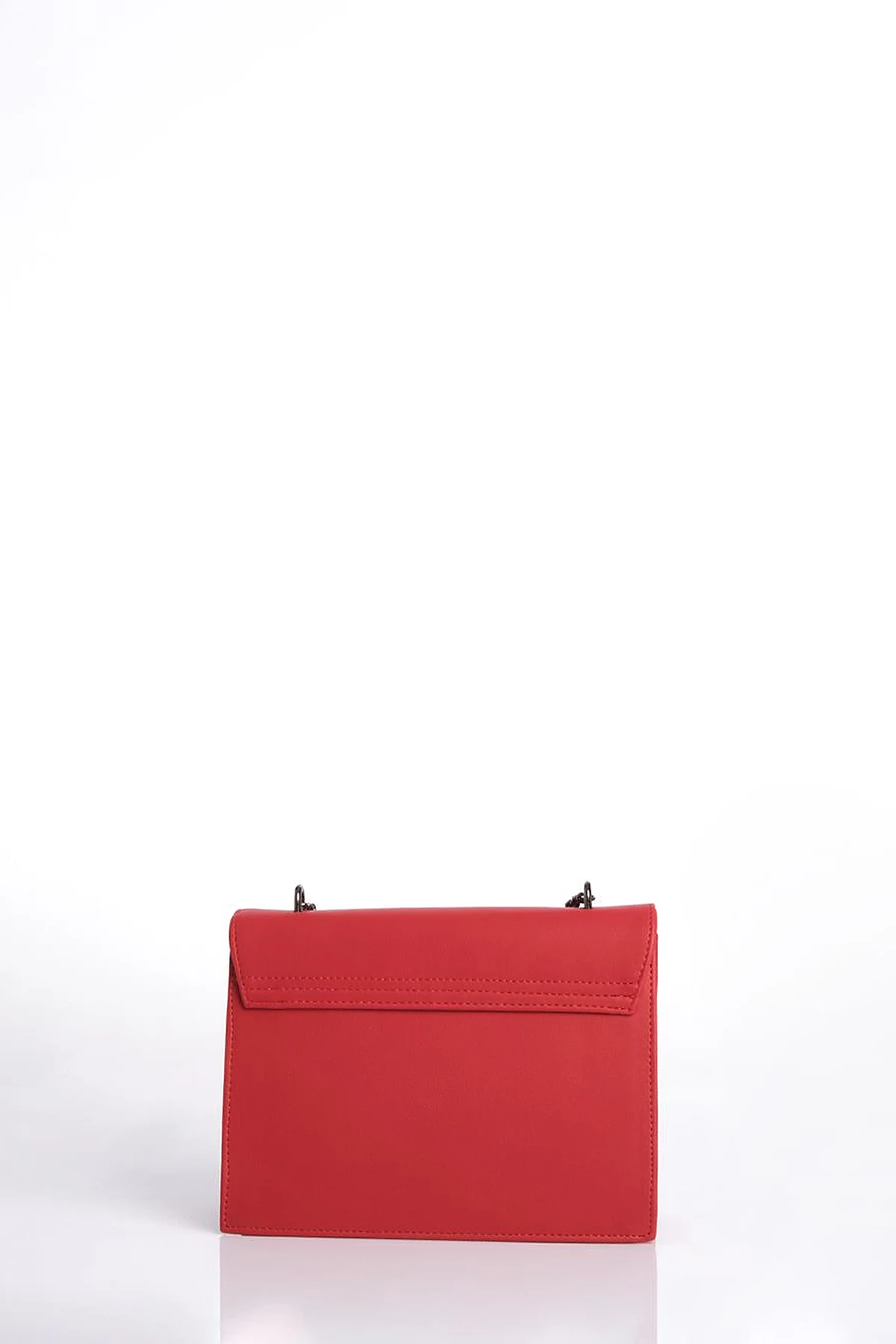 Shoulder Bag with Buckle Detailed Red
