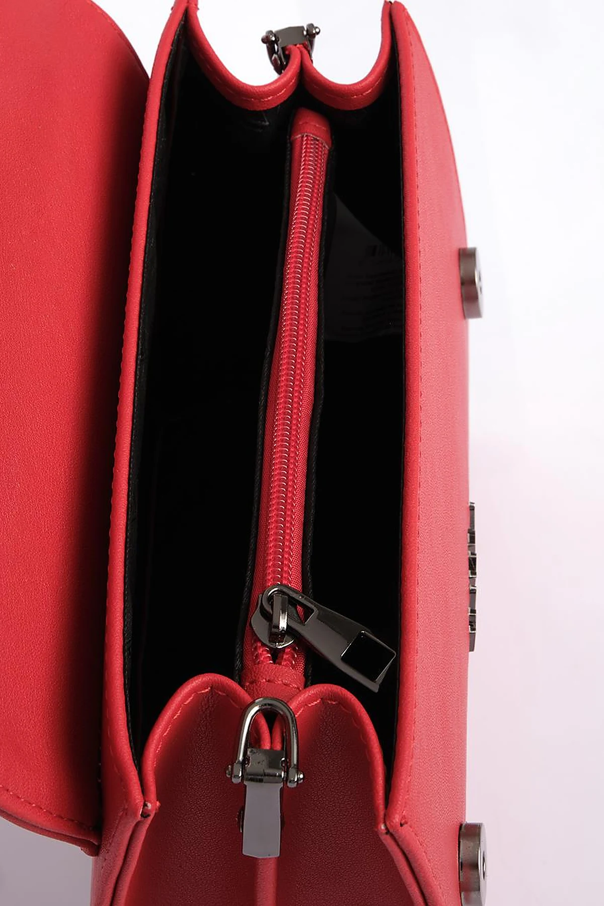Shoulder Bag with Buckle Detailed Red