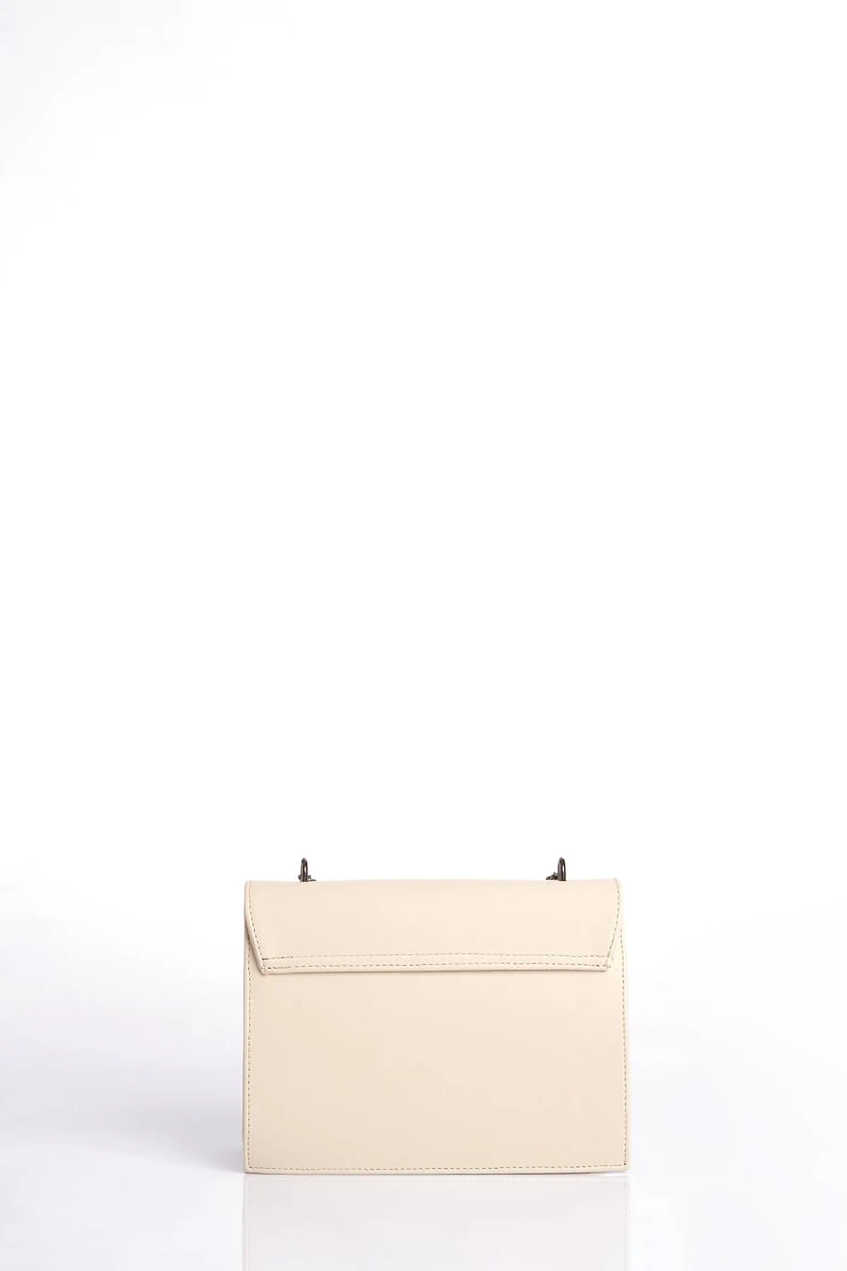 Shoulder Bag with Buckle Detailed Cream