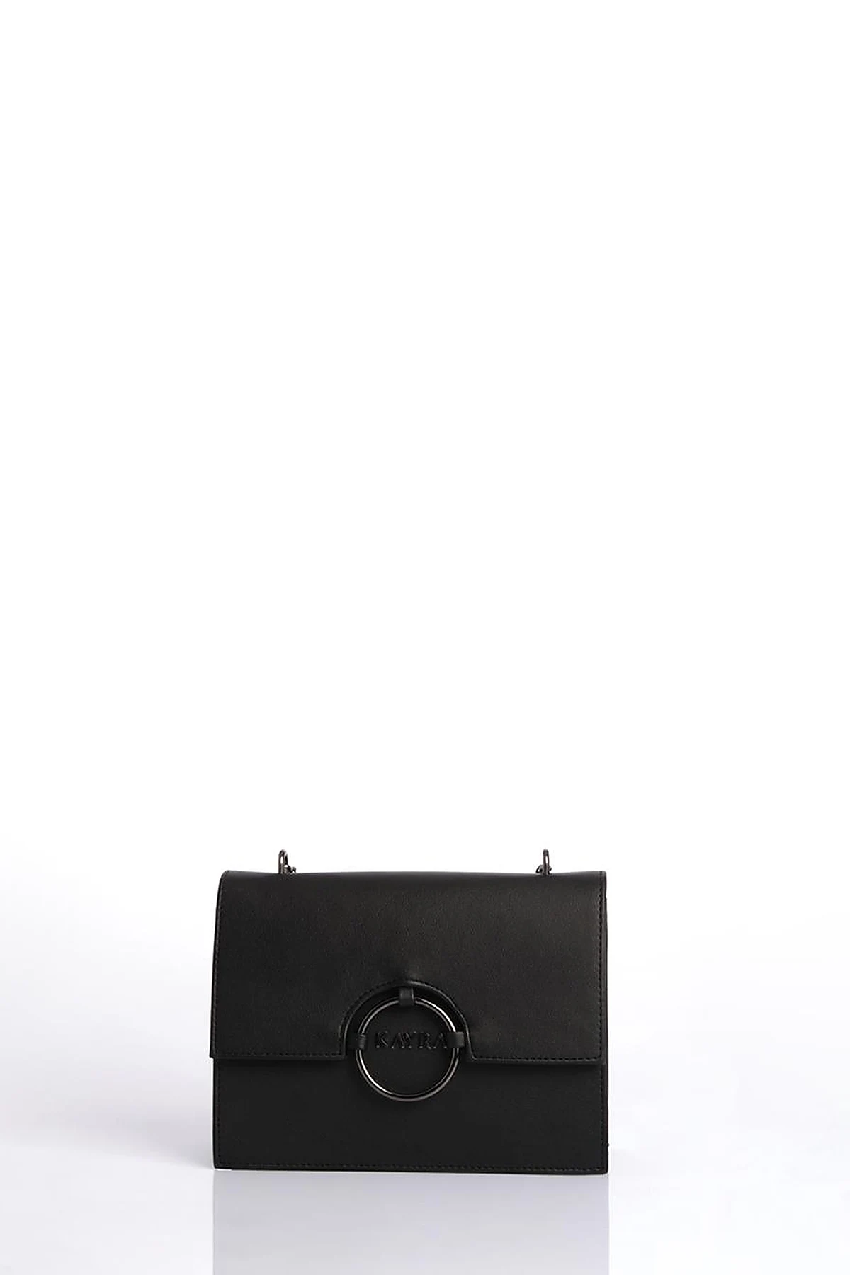 Shoulder Bag with Buckle Detailed Black