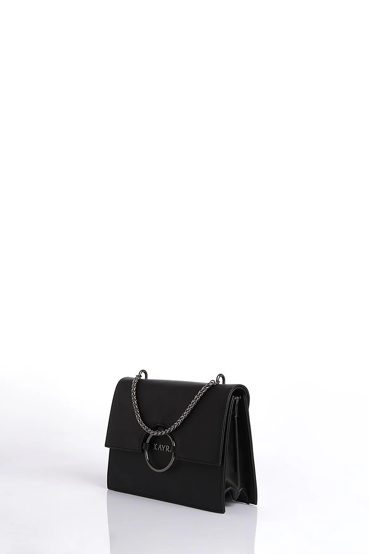 Shoulder Bag with Buckle Detailed Black