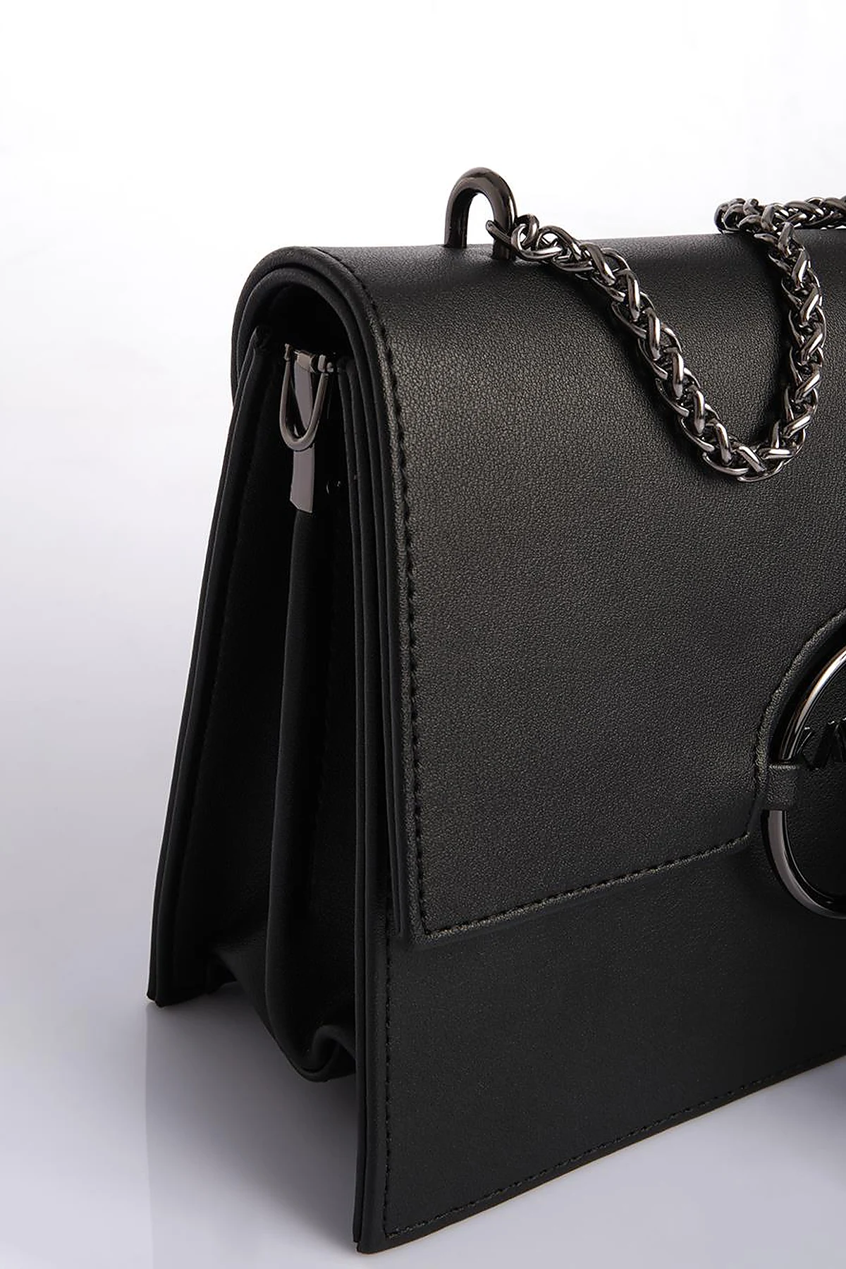 Shoulder Bag with Buckle Detailed Black