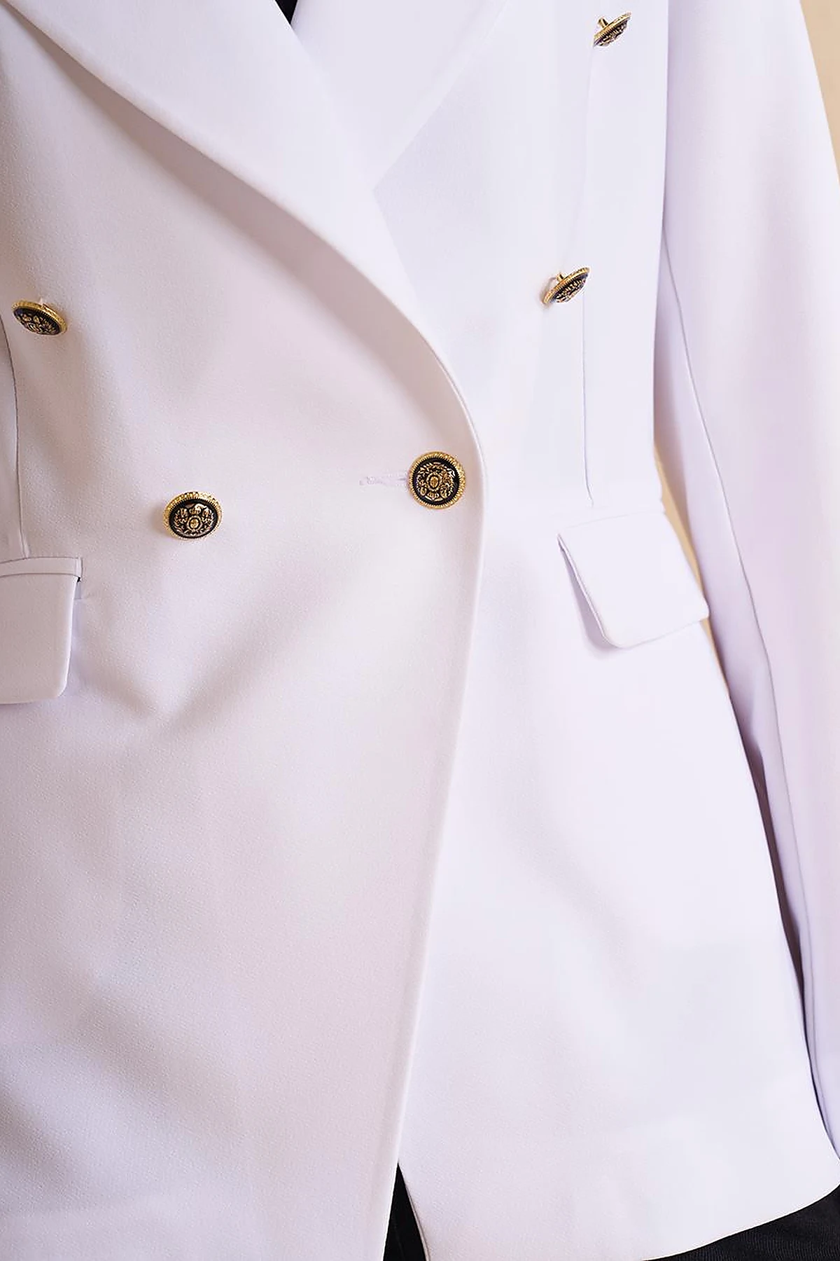 Buttoned Blazer Jacket Optic White