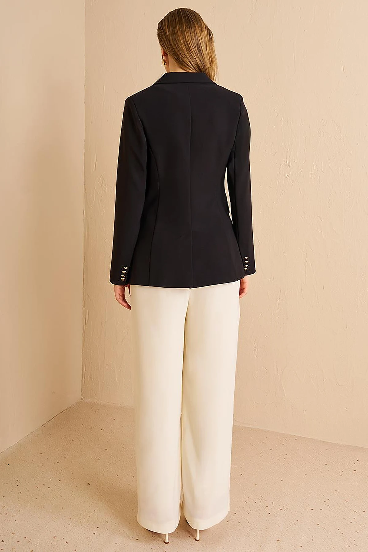 Buttoned Blazer Jacket Black