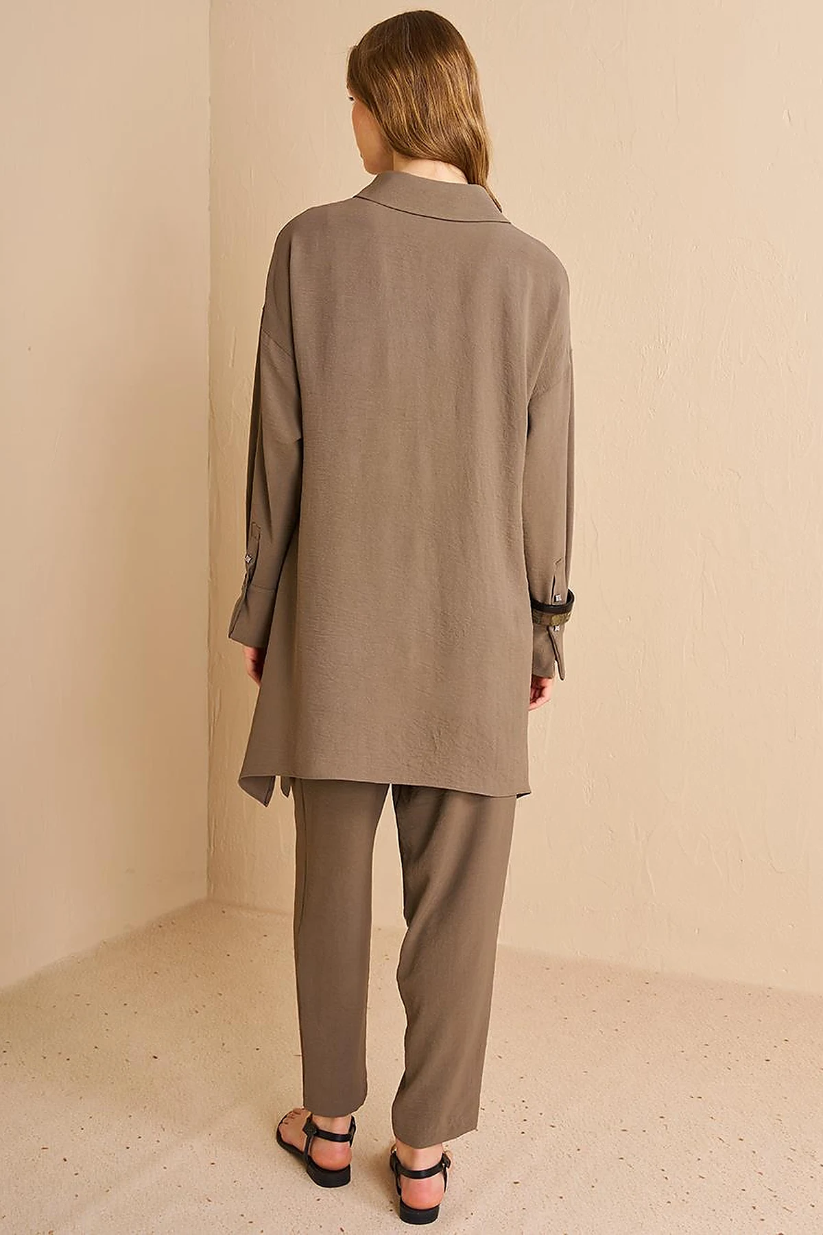 Stripe Detailed Two Piece Suit Cactus