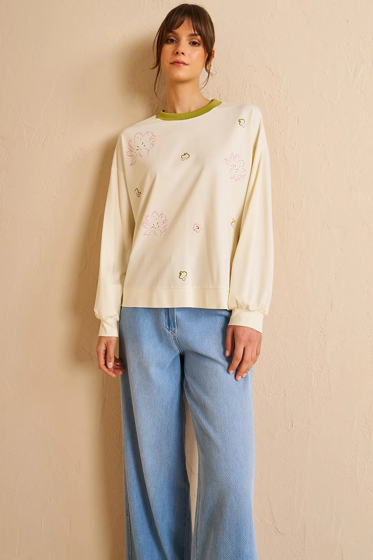 Printed Jersey Tunic Ecru