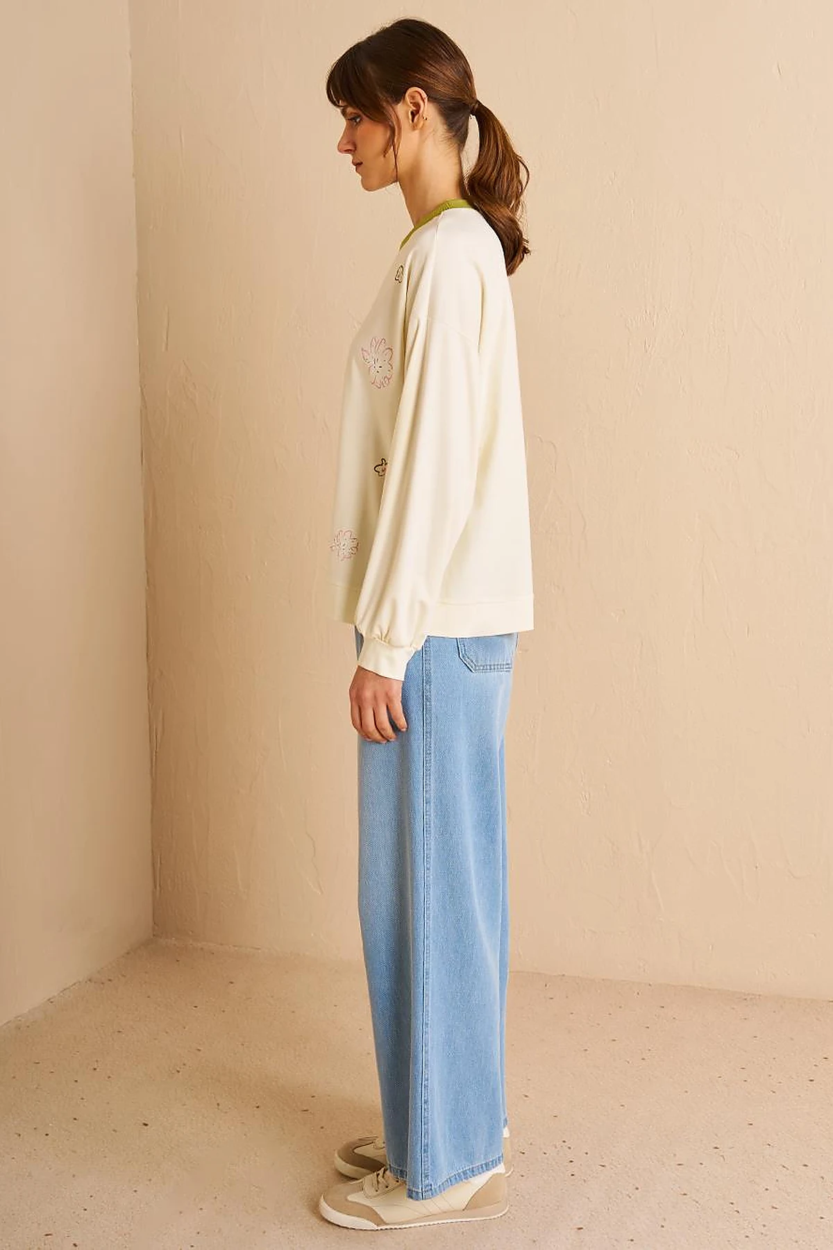 Printed Jersey Tunic Ecru