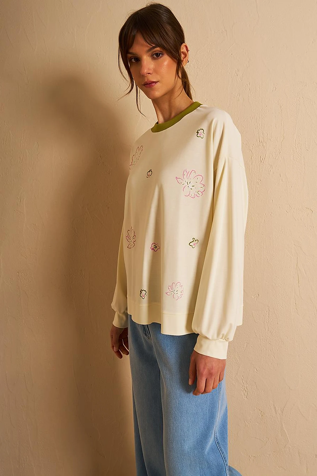 Printed Jersey Tunic Ecru