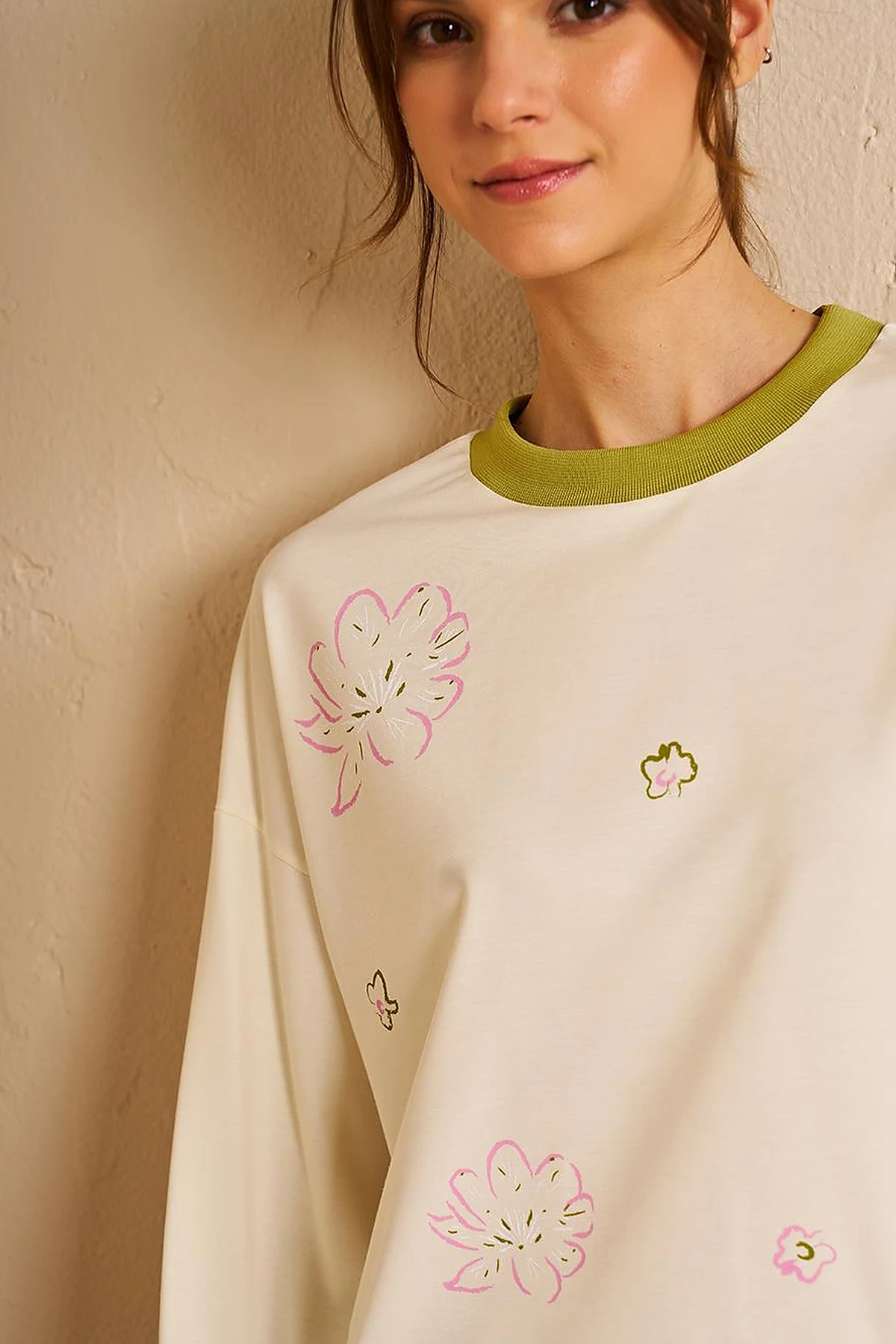 Printed Jersey Tunic Ecru