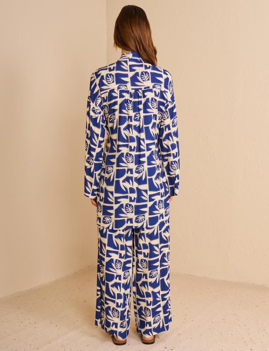 Side Tie Double Suit Indigo