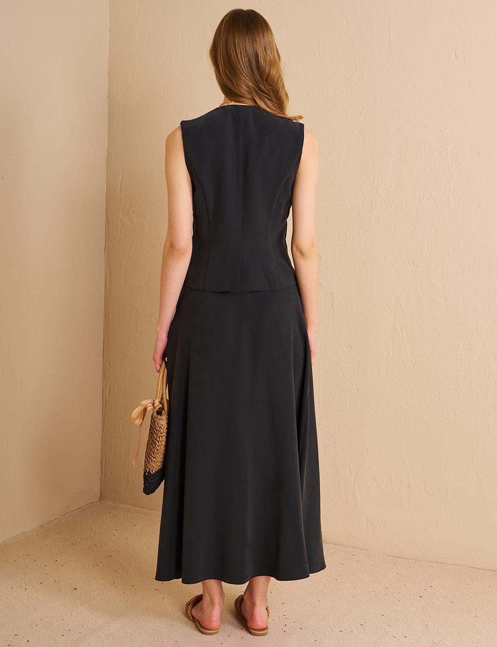 Vested Modal Suit Black