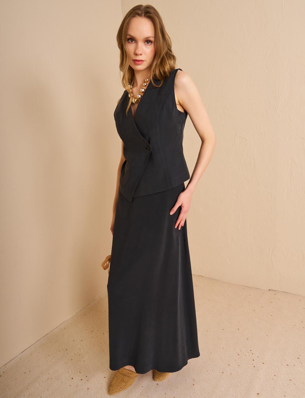 Vested Modal Suit Black