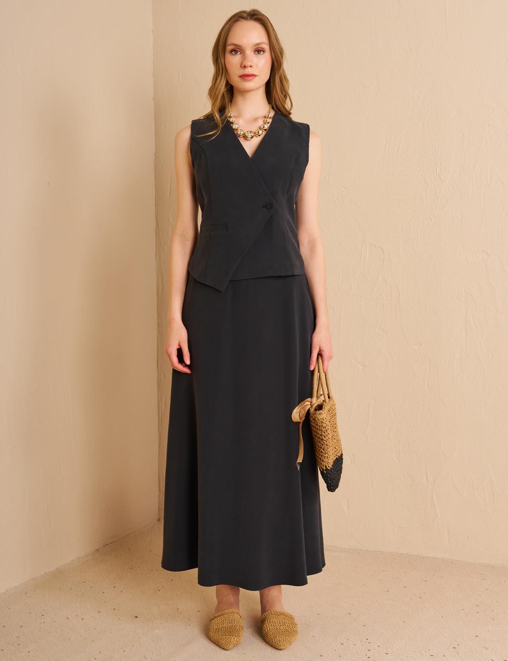Vested Modal Suit Black