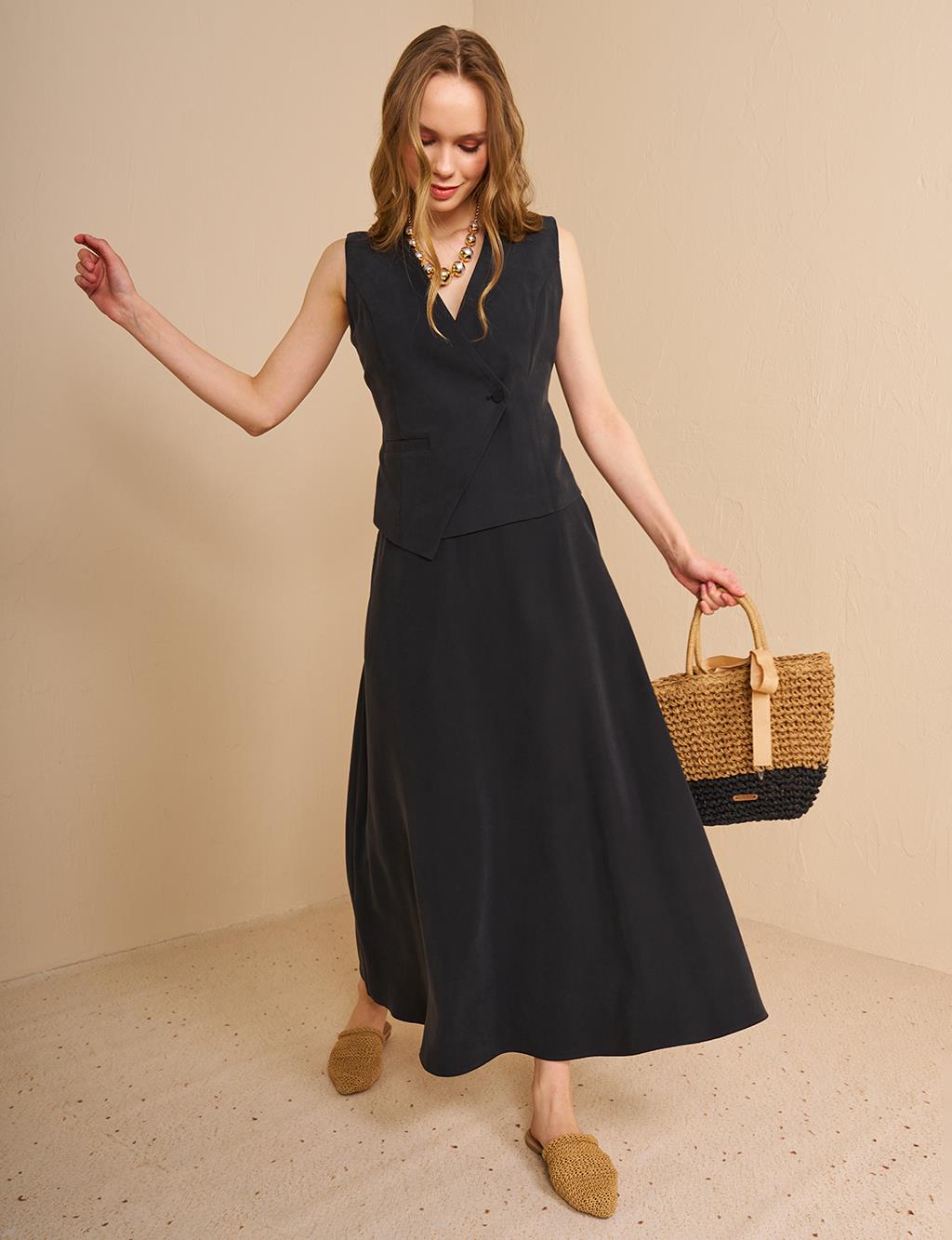 Vested Modal Suit Black