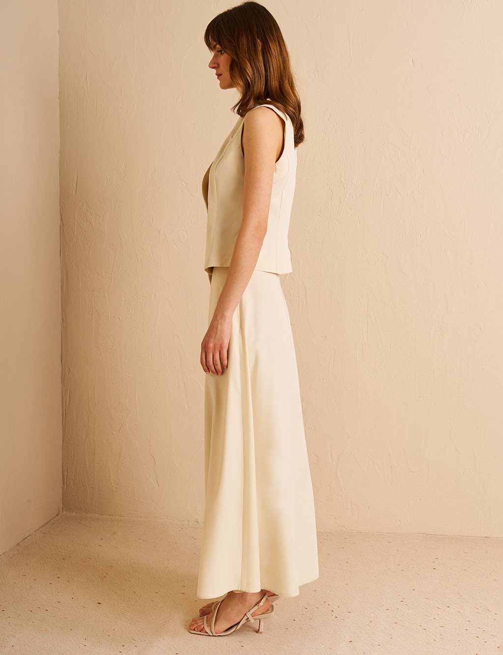 Vested Modal Suit Cream 