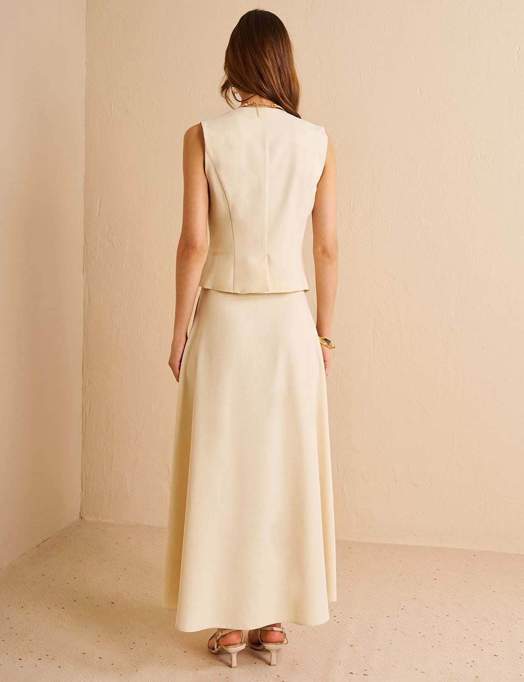 Vested Modal Suit Cream 
