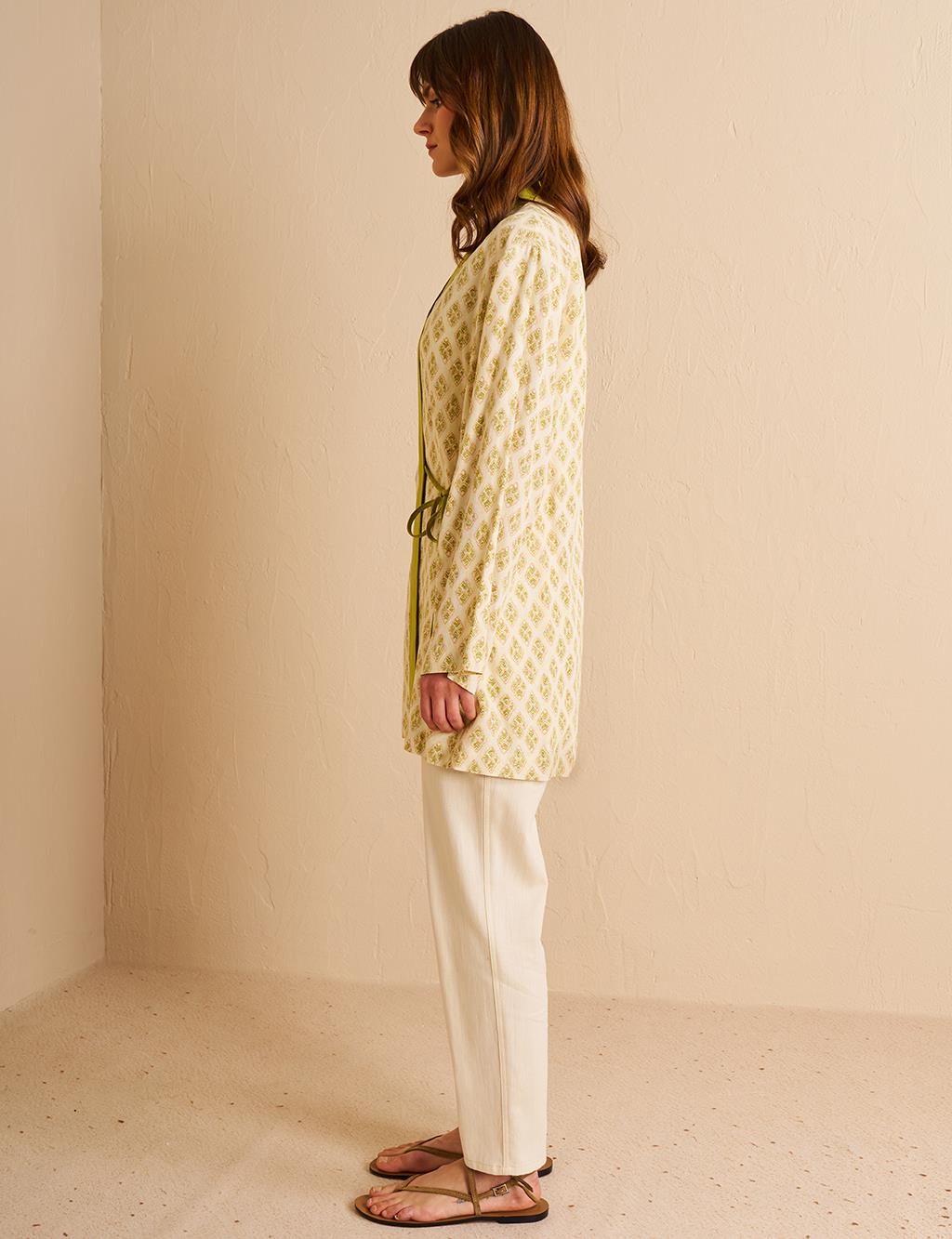 Patterned Kimono Khaki
