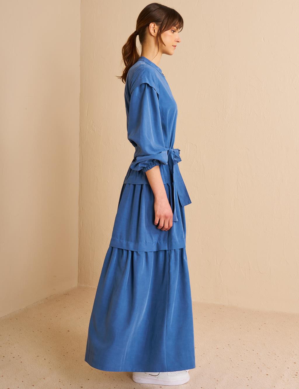 Layered Hem Modal Dress Indigo