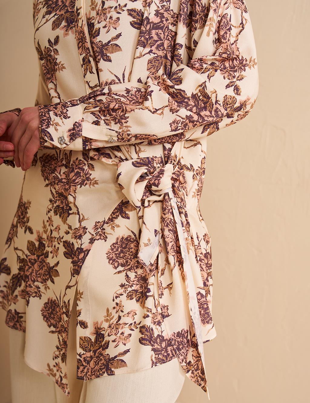 Waist-Tie Viscose Tunic Cream
