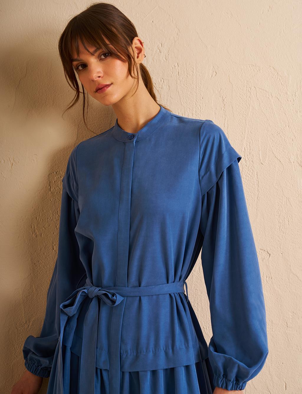 Layered Hem Modal Dress Indigo