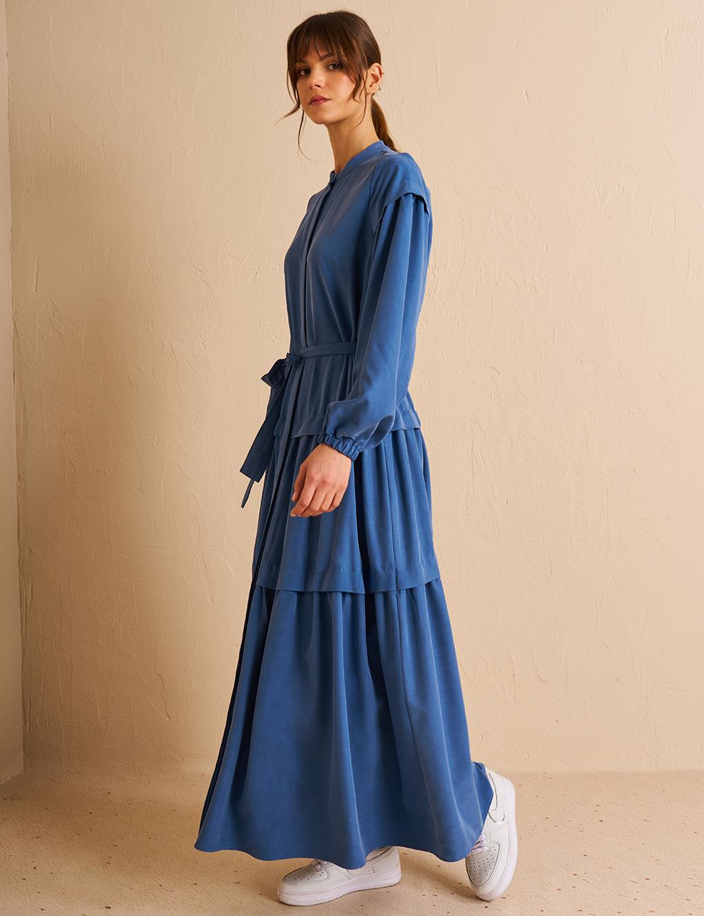 Layered Hem Modal Dress Indigo